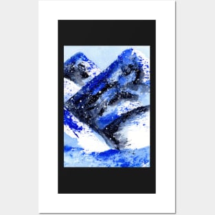 Abstract Watercolor Mountains Posters and Art